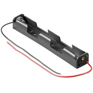 Goobay Batteriehalter für 2 AA-Batterien – Kabel mit offenem Ende