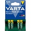Varta AAA (HR03) Recharge Accu Power Batterien / 800 mAh - 4 Stück Blister