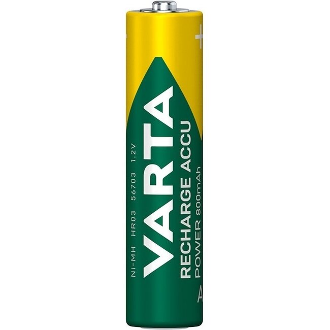 Varta AAA (HR03) Recharge Accu Power Batterien / 800 mAh - 4 Stück Blister