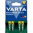 Varta AAA (HR03) Recharge Accu Power Batterien / 1000 mAh - 4 Stück Blister