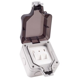 S-Impuls Wandsteckdose für 2 Keystone-Module - Outdoor (IP66) / Grau