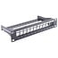 10 Zoll Patchpanel mit Kabelmanagement | 12 Keystone Module | 1U | Schwarz