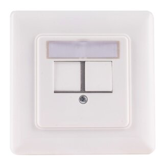 S-Impuls Wandsteckdose für 2 Keystone-Module / Weiß (RAL9016)