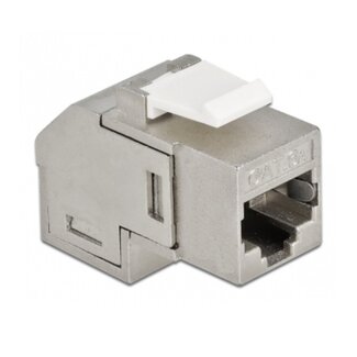 S-Impuls STP CAT6a 10G Keystone Modul RJ45 - RJ45 90° Winkel / Zinkdruckguss