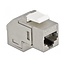 STP CAT6a 10G Keystone Modul RJ45 - RJ45 90° Winkel / Zinkdruckguss