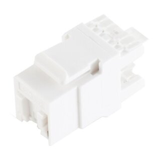 S-Impuls UTP CAT6 Gigabit Keystone Modul RJ45 - LSA - mit Abdeckkappe / Weiß