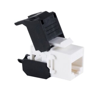 S-Impuls UTP CAT6a 10 Gigabit Keystone Modul RJ45 - LSA (werkzeuglos) / Weiß/Schwarz