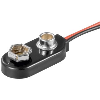 Goobay Batteriehalter für 1x 9V E-Batterie - wasserabweisend - Kabel offen - Version 1