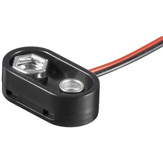 Goobay Batteriehalter für 1x 9V E-Batterie - wasserabweisend - Kabel offen - Version 3