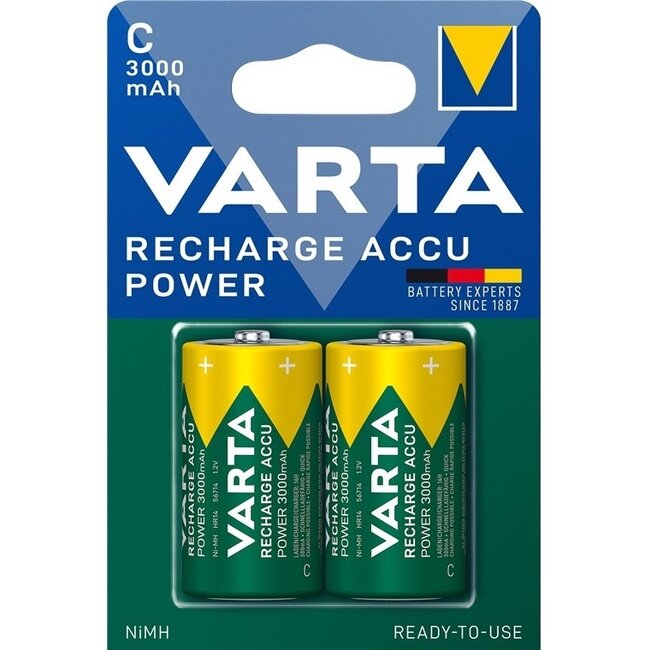 Varta C (HR14) Power-Akku 3000 mAh - 2 Stück Blister