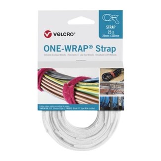 Velcro Velcro One-Wrap Klettkabelbinder 330 x 12 mm Weiß (25 Stück)