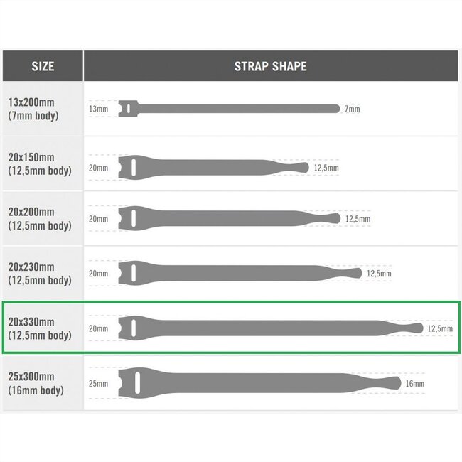 Velcro One-Wrap Kabelbinder 330 x 12 mm Rot (25 Stück)