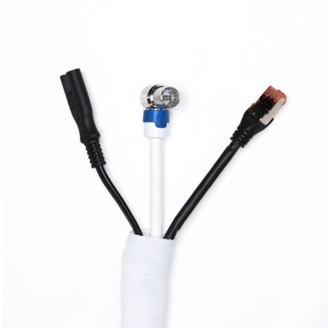 Cavus Polyester Kabelschutzschlauch Selbstschließend - 19mm / Weiß - 1 Meter