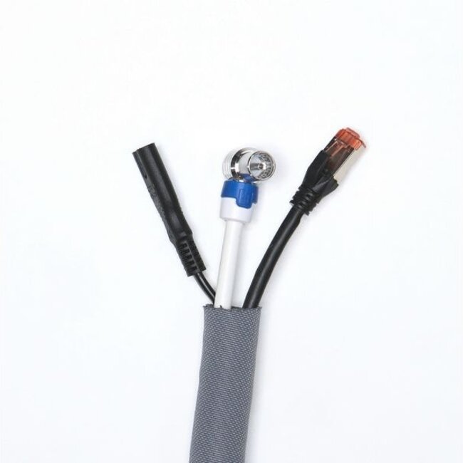 Cavus Polyester Kabelschutzschlauch selbstschließend - 19mm / Grau - 3 Meter