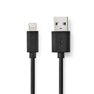 Nedis Nedis 8-Pin Lightning auf USB-A Kabel - USB 2.0 - 2,4A - Schwarz - 1 Meter