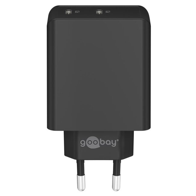 Goobay Heimladegerät mit 2 USB-C PD Anschlüssen - 36W / Schwarz