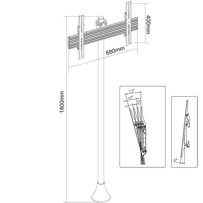 My Wall Bodenständer für Bildschirme bis 70 Zoll