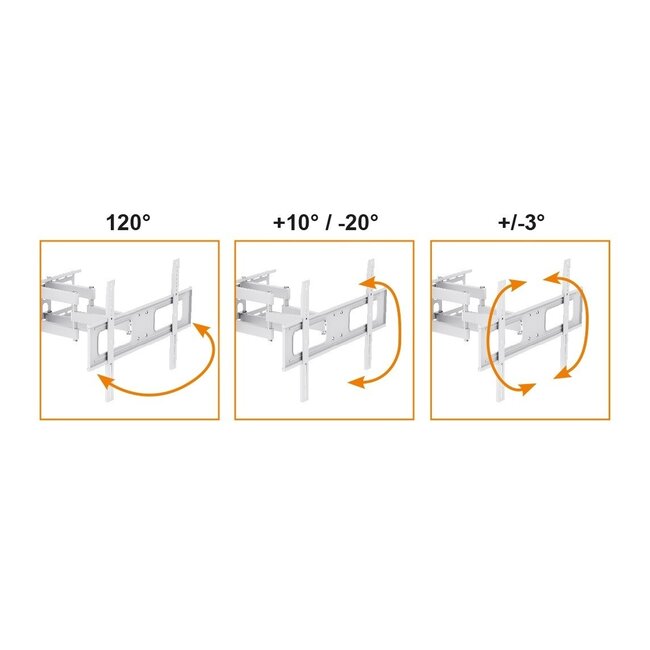 My Wall Wandhalterung für Bildschirme bis 70 Zoll / Full Motion (3 Drehpunkte) / Weiß