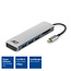 ACT USB-C Hub mit 3x USB-A, 1x USB-C PD 60W & Kartenleser – USB 3.0, Aluminium, 0,15 m