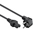 C15 (gerade) - CEE 7/7 (winklig) Stromkabel - 3x 0,75mm² Gummi / Schwarz - 1,5 m