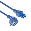 C15 (gerade) - CEE 7/7 (winklig) Stromkabel - 3x 0,75mm² (Gummi) / Blau - 1 Meter