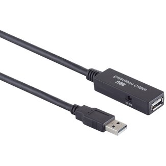 S-Impuls Aktives USB 2.0 Verlängerungskabel mit DC-Stromversorgung - 10 Meter - bis 0,5A