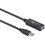 Aktives USB 2.0 Verlängerungskabel mit DC-Stromversorgung - 10 Meter - bis 0,5A