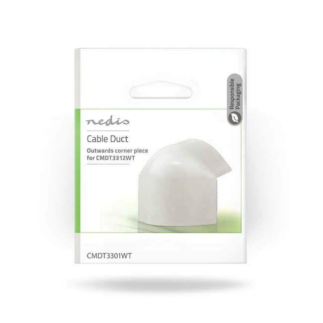 Nedis Kunststoff-Eckstück für halbrunde Kabelkanäle 3,3 cm - schwarz