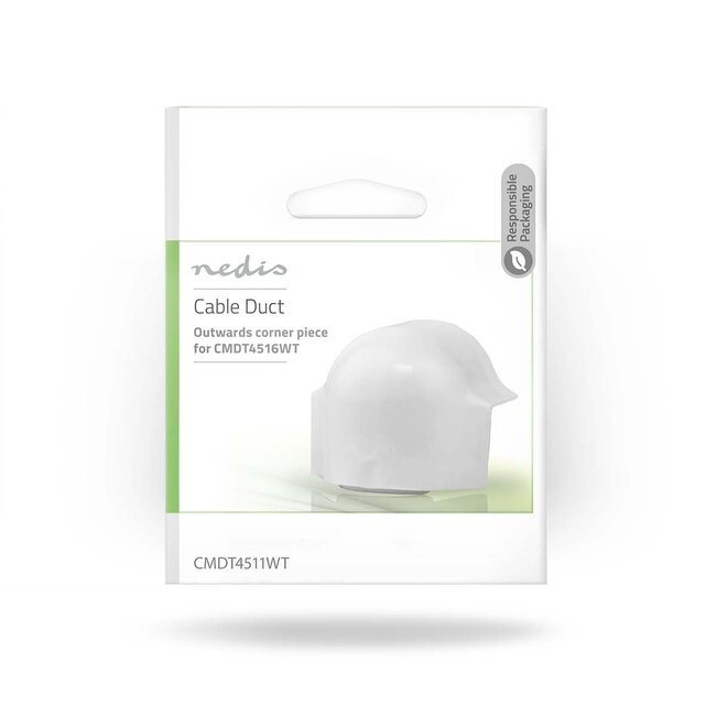 Nedis Kunststoff-Eckstück für halbrunde Kabelkanäle 4,4 cm - über Eck / Weiß