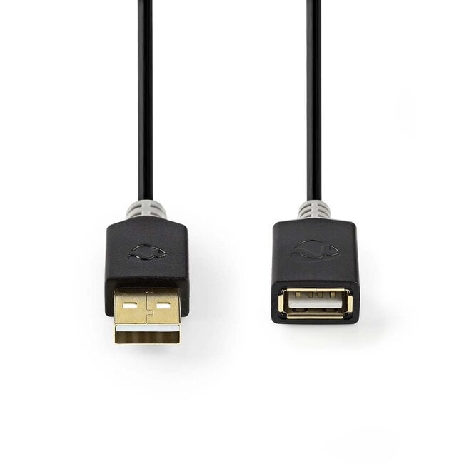 Nedis USB 2.0 Verlängerungskabel USB auf USB - 3 Meter - Schwarz - bis 2A