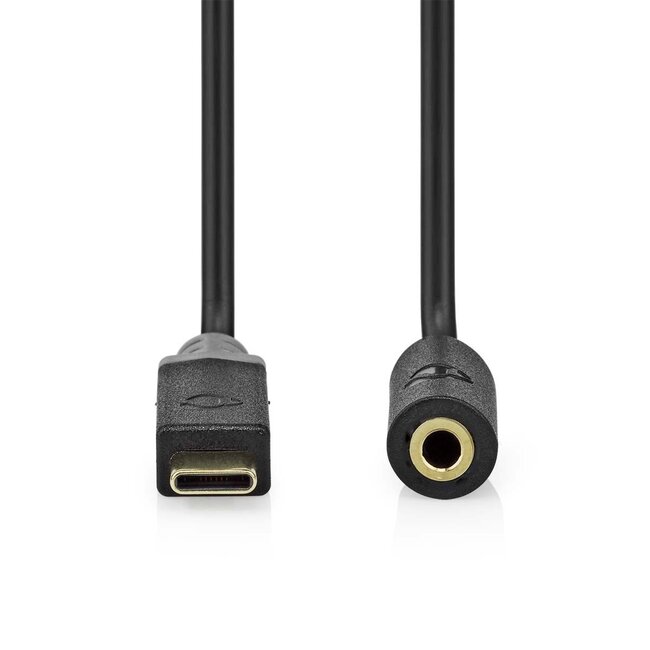 Nedis USB-C auf 3,5mm Klinke Audio Adapter aktiv schwarz 1m