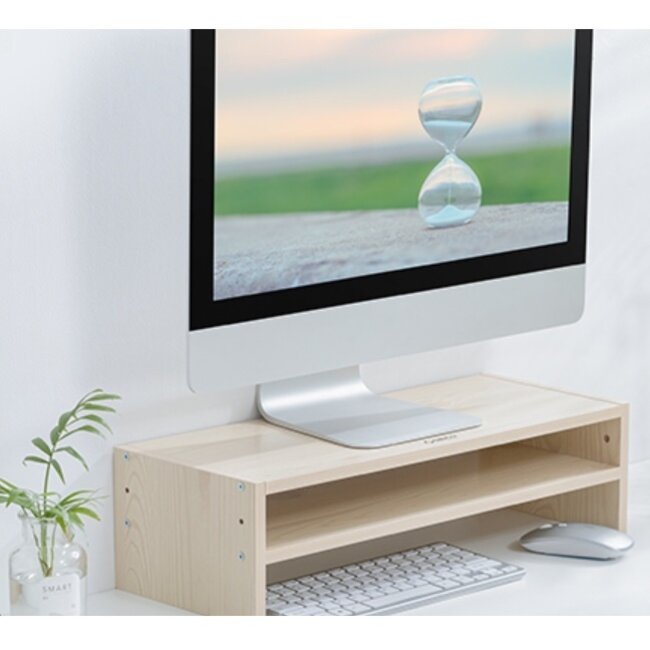 Orico ergonomischer Monitorständer mit Aufbewahrungsfach / Holzoptik