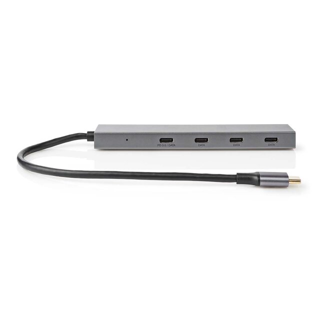 Nedis USB-C Hub mit 3x USB-C & 1x USB-C PD 100W - USB3.2 (bis 10 Gbit/s) / Aluminium - 0,15 m