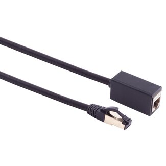 S-Impuls S/FTP CAT8.1 40-Gigabit Netzwerkkabel Verlängerung 3m Schwarz LSZH