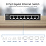 ACT Gigabit Ethernet Switch 8 Ports - Metallgehäuse / Schwarz