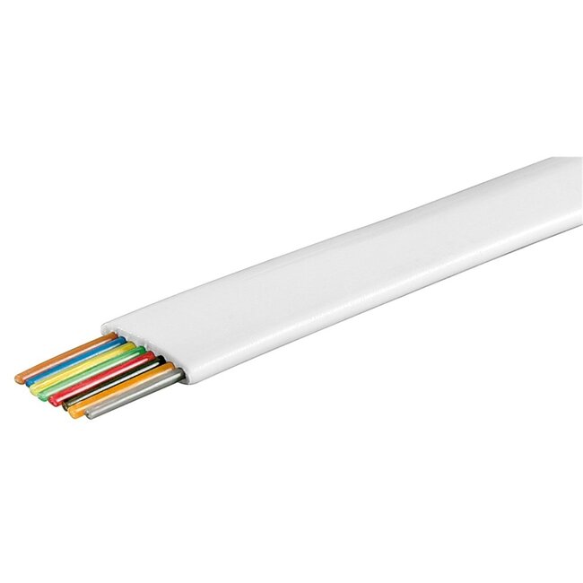 Telefonkabel 8-adrig CCA (AWG28) weiß - 100 Meter Rolle