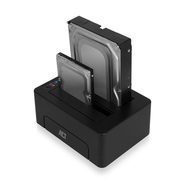 ACT Dual-Bay Dockingstation für 2,5'' & 3,5'' SATA HDD/SSD - USB 3.0 (5 Gbps) / Schwarz