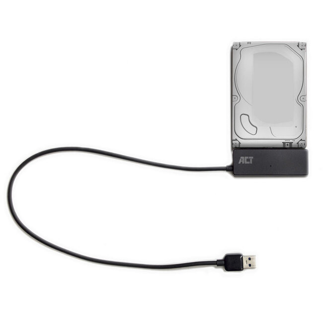 ACT USB-A zu SATA Adapter für 2,5'' & 3,5'' HDD/SSD - USB 3.0 (5 Gbps) / Schwarz