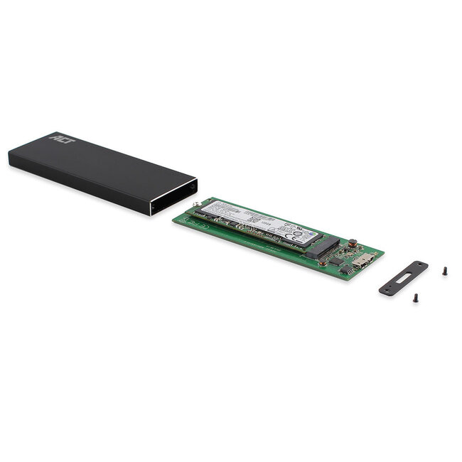ACT Externes Gehäuse für M.2 SATA SSD (max. 80mm) - USB 3.0 (5 Gbps) - Aluminium/Schwarz