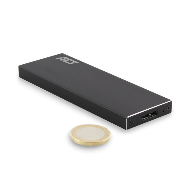 ACT Externes Gehäuse für M.2 SATA SSD (max. 80mm) - USB 3.0 (5 Gbps) - Aluminium/Schwarz