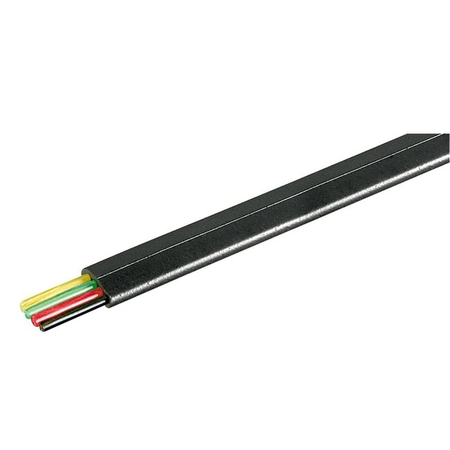 4-adriges Telefonkabel auf Rolle - CCA (AWG28) / Schwarz - 100 Meter