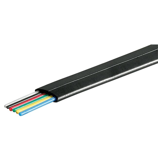 Telefonkabel 6-adrig auf Rolle - CU Kupfer (AWG30) / Schwarz - 100 Meter