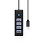 Orico Ultraschlanker USB-C Hub mit 4 USB-A Ports - buspowered - USB 3.0 / Schwarz - 0,50 m