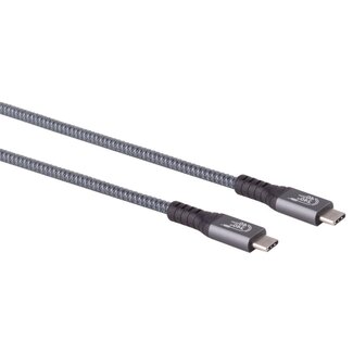 S-Impuls Premium USB-C-auf-USB-C Kabel - USB4 (bis 40 Gbit/s) - PD3.1 bis 240W - Video bis 8K 60Hz - Schwarz - 0,25 m