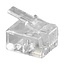 RJ11 Crimpstecker (6P4C) für Flachtelefonkabel - 100 Stück / transparent