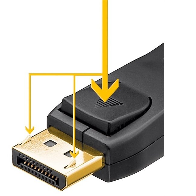 DisplayPort Kabel | DP1.4 (8K 60Hz) | HBR3 (32,4 Gbit/s) | CCS | Schwarz | 3 Meter