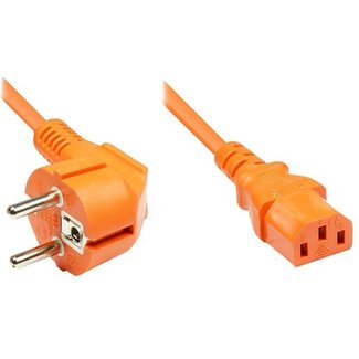 Kabelmeister C13 (gerade) - CEE 7/7 (winklig) Stromkabel - 3x 0,75mm² / Orange - 1 Meter