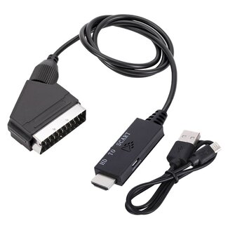 Dolphix HDMI (m) zu Scart (m) Konverterkabel / Schwarz - 1 Meter
