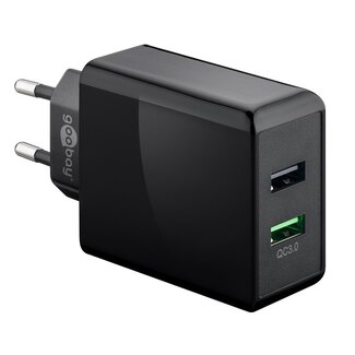 Goobay Goobay USB Heimladegerät 2 Ports - Quick Charge 3.0 - 28W / Schwarz