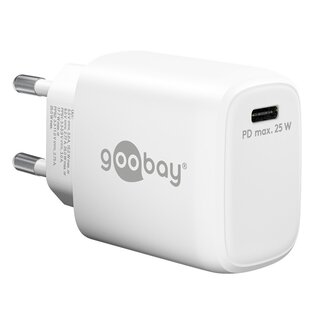 Goobay Goobay USB-C PD Ladegerät | GaN | 25W | Weiß